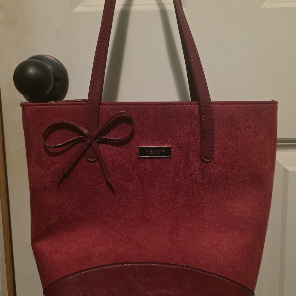 Kate Spade Red Suede Tote Bag